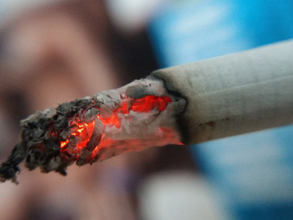 Risiko rauchen durch Glut